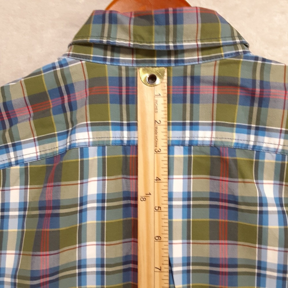 Abercrombie & Fitch Mens Muscle Short Sleeve Button Shirt Sz.M/Green-Plaid/Logo - Picture 11 of 14